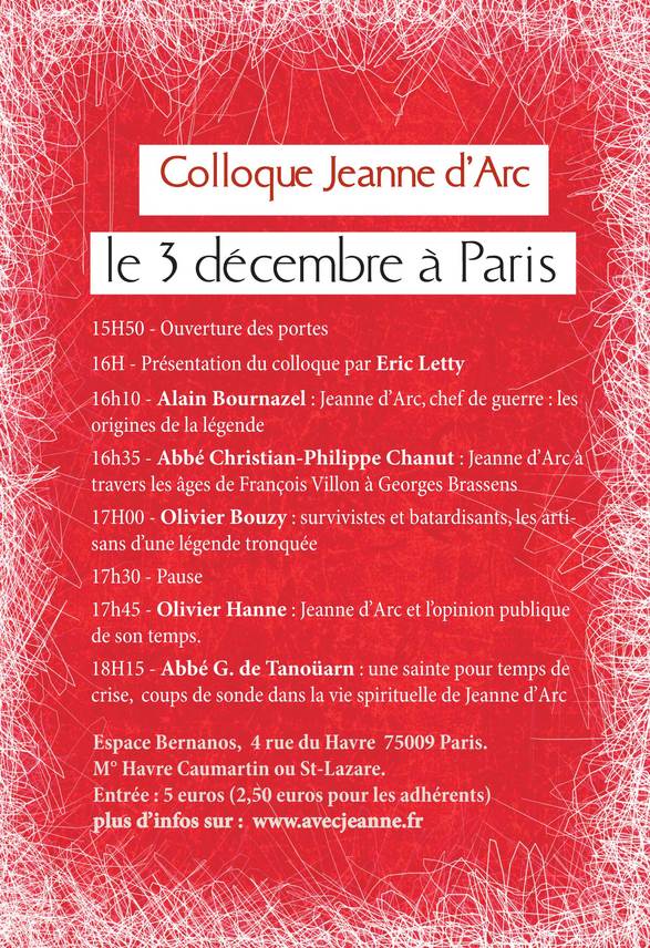 Colloque Jeanne 3 décembre 2011