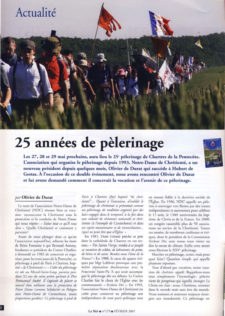 article paru dans la Nef - f�vrier 2007